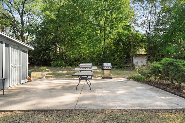 view of patio featuring grilling area