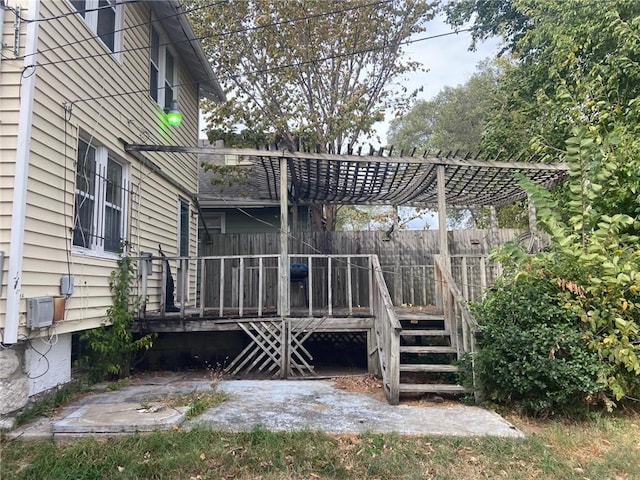 wooden deck with a pergola