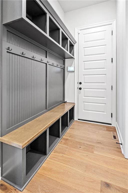 mudroom featuring hardwood / wood-style floors