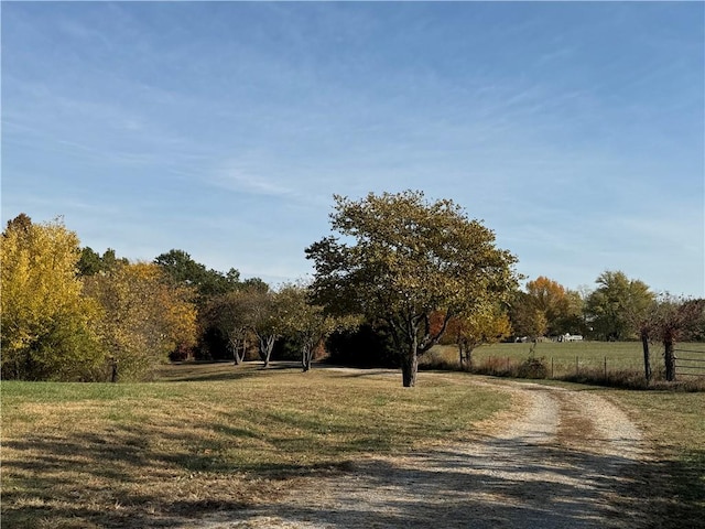 view of street featuring a rural view