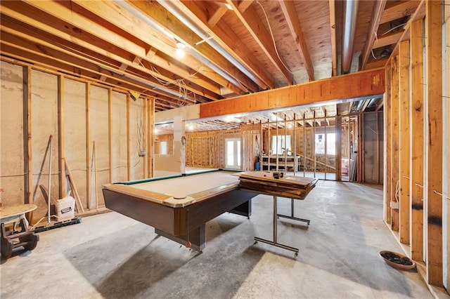 playroom with billiards