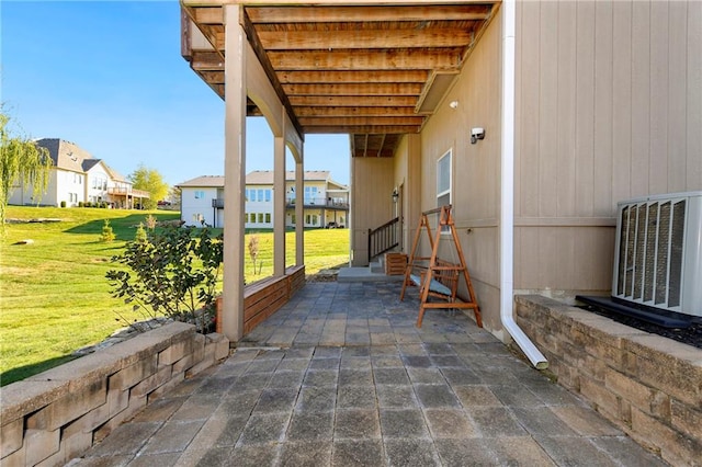 view of patio / terrace with central AC unit