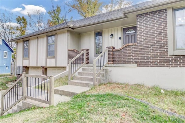 entrance to property with a garage