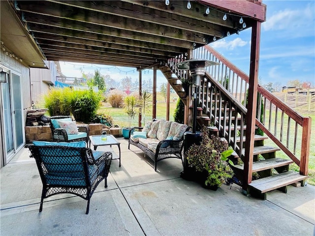 view of patio with an outdoor hangout area