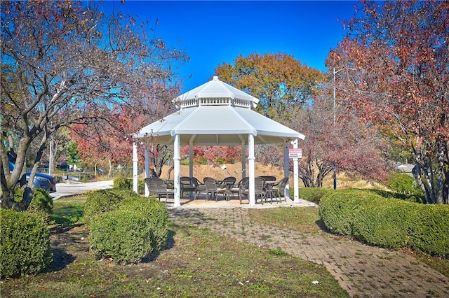 view of yard featuring a gazebo