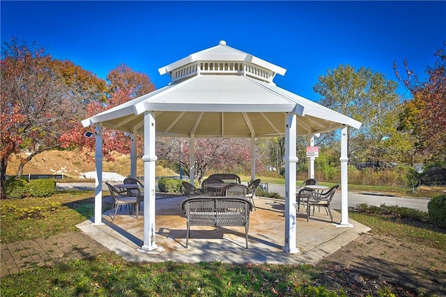 view of community featuring a gazebo