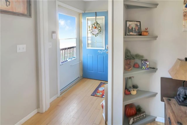 entryway with light wood-type flooring