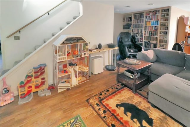 living room featuring wood-type flooring