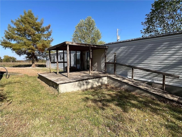 view of yard featuring a deck