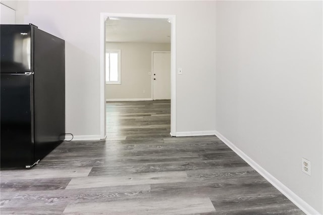 interior space with dark hardwood / wood-style floors