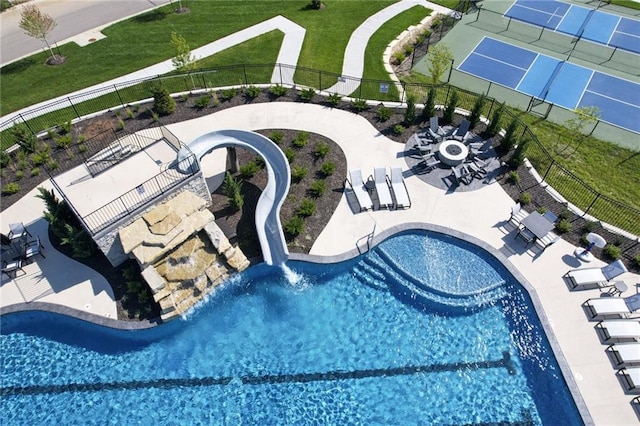 16904 Parkhill St, Overland Park, KS 66221 - drone / aerial view of a pool area