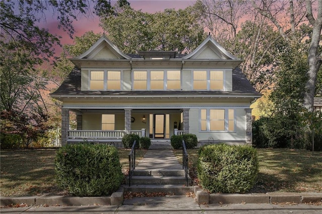 view of front of property with a porch