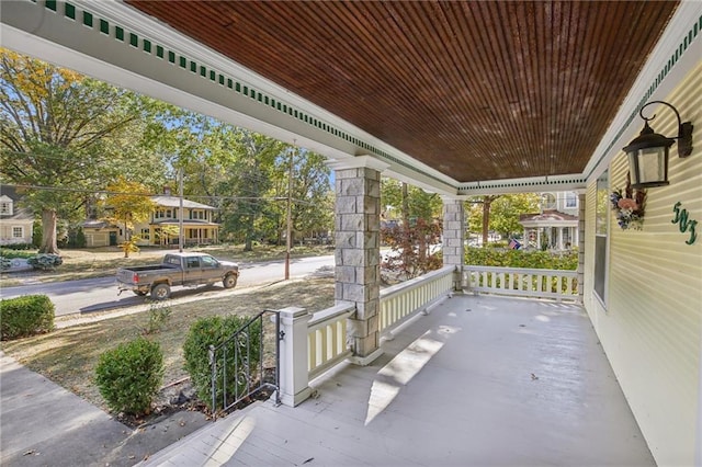 view of patio with a porch