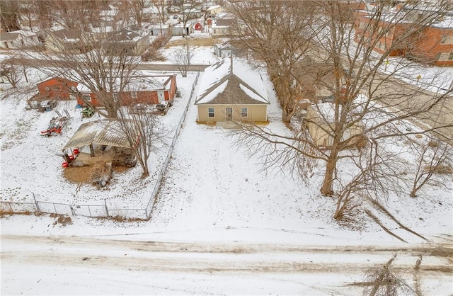 view of snowy aerial view