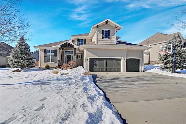 view of front facade with a garage