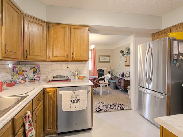 kitchen featuring backsplash and appliances with stainless steel finishes