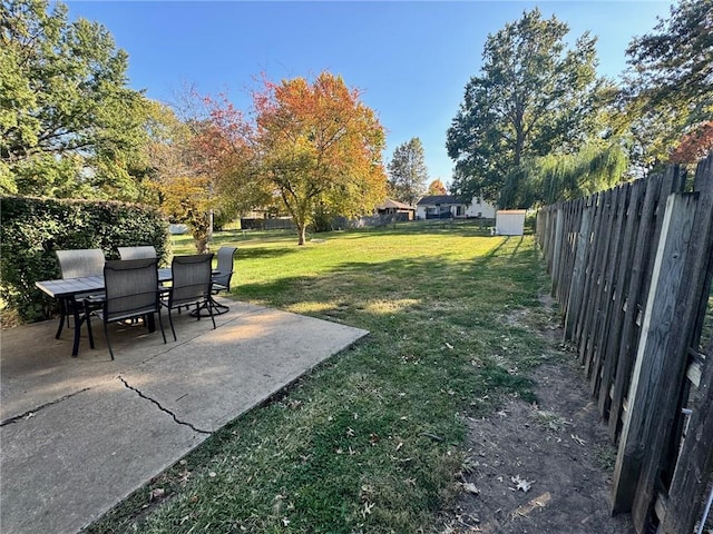 view of yard with a patio