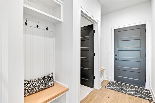 12967 S Constance St, Olathe, KS 66062 - mudroom featuring light wood-style floors and baseboards
