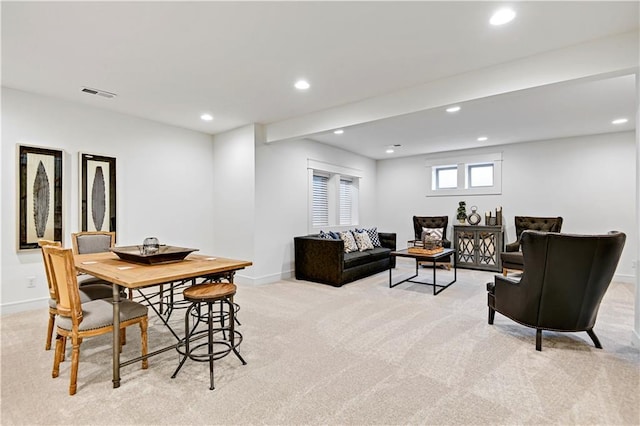 12967 S Constance St, Olathe, KS 66062 - dining space featuring light carpet and recessed lighting