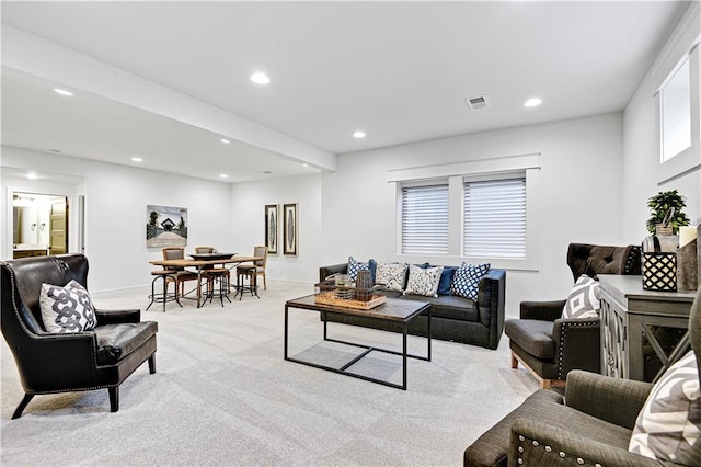 12967 S Constance St, Olathe, KS 66062 - living area with recessed lighting and light colored carpet