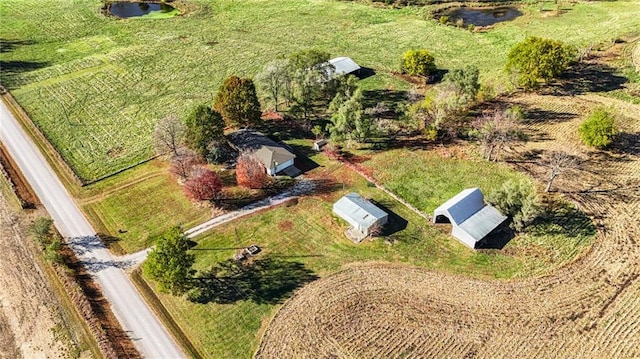 aerial view with a rural view