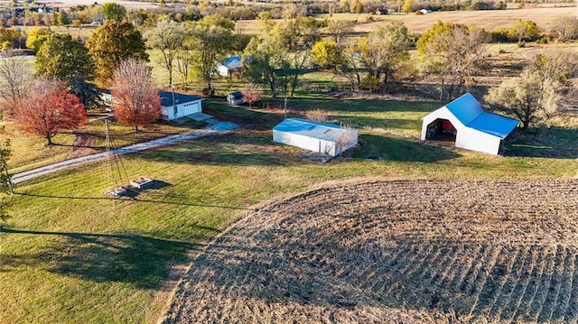 bird's eye view with a rural view