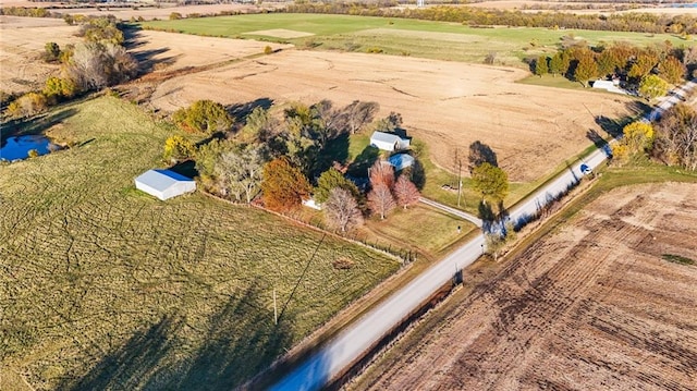 aerial view with a rural view