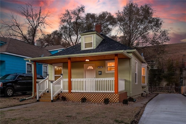 view of front of house featuring covered porch