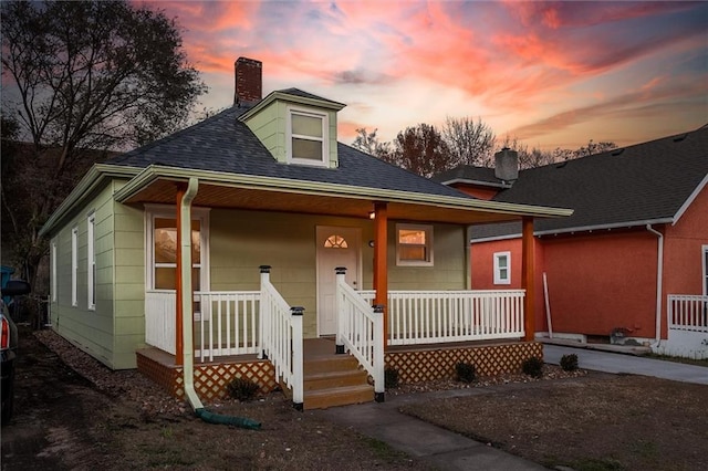 view of front of house featuring covered porch