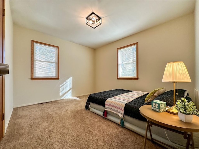 bedroom with carpet