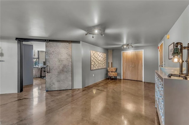 interior space featuring concrete floors