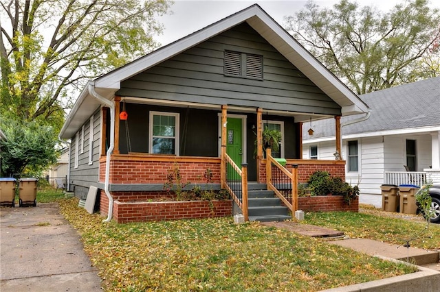 bungalow-style home with covered porch