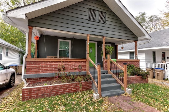 bungalow featuring a porch