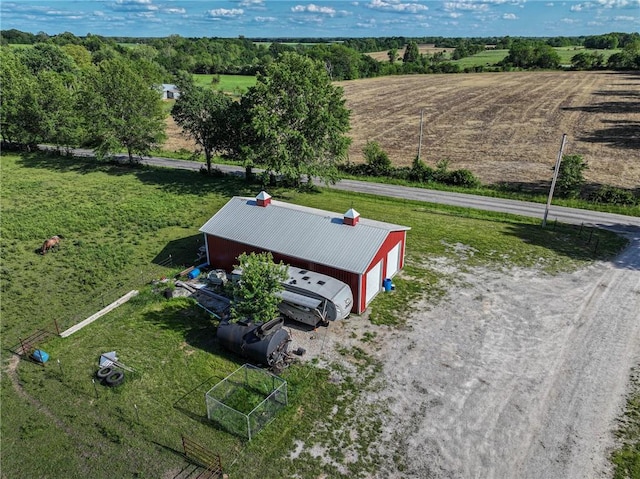 bird's eye view with a rural view