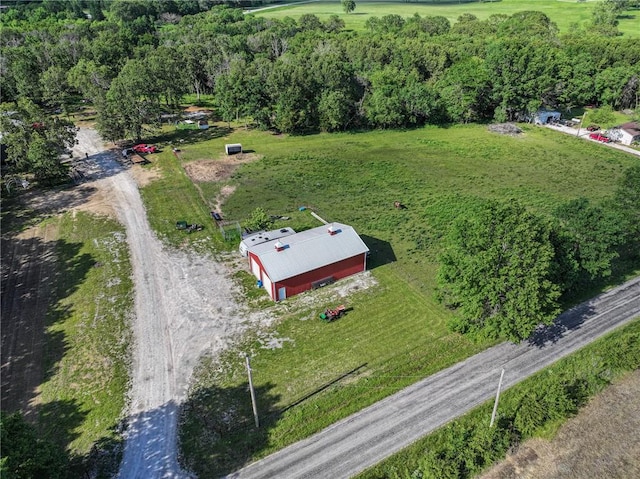 bird's eye view with a rural view