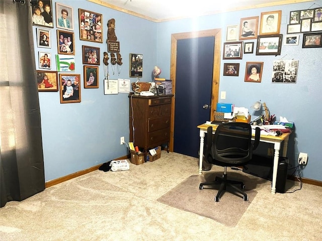 view of carpeted office