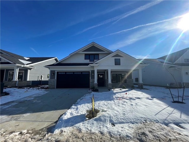 view of front of house with a garage