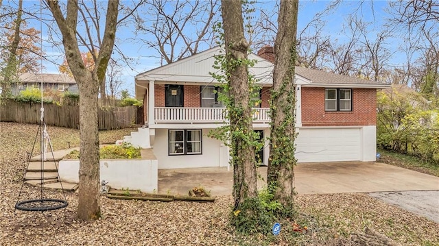 view of front of house with a garage