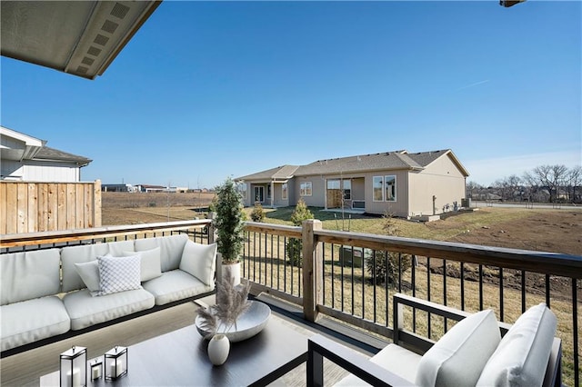 balcony featuring outdoor lounge area