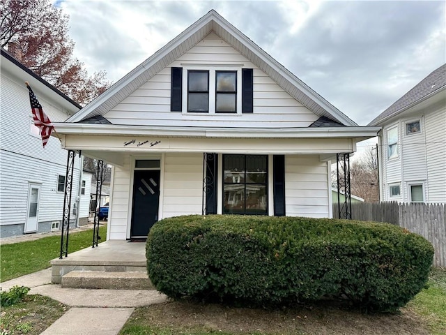 bungalow featuring covered porch