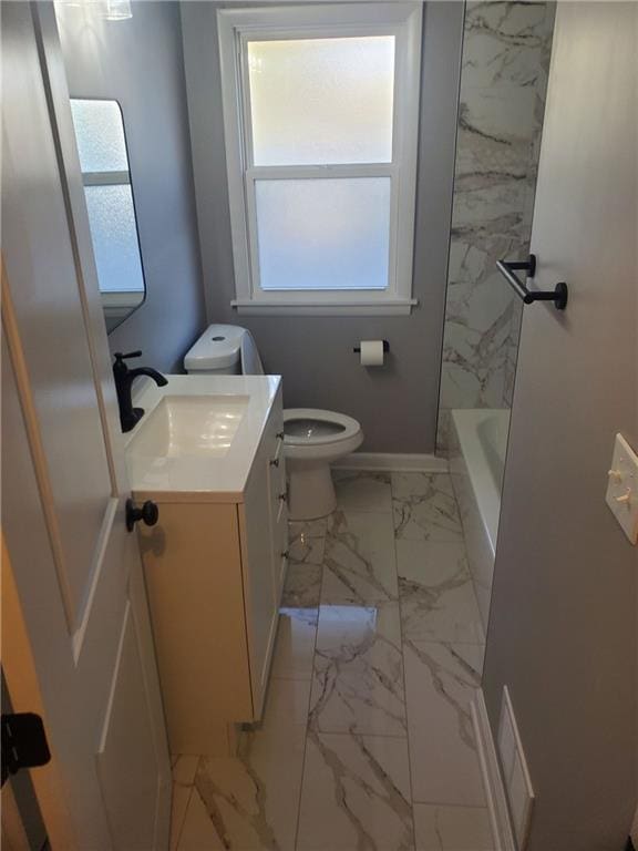 bathroom with toilet and vanity