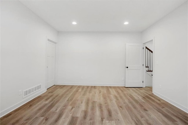 empty room featuring light wood-type flooring