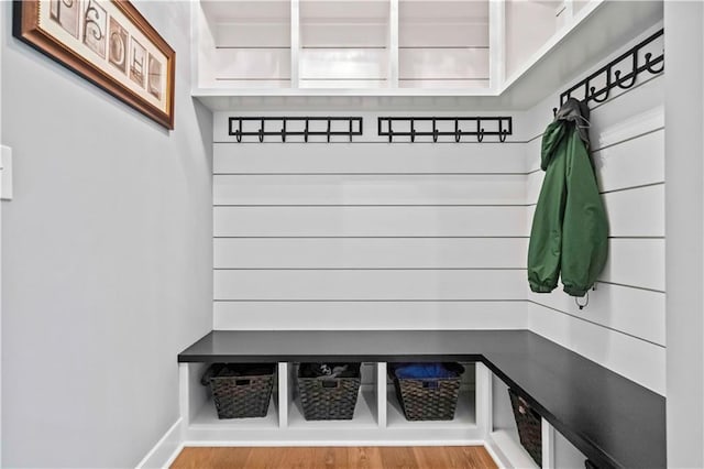 mudroom featuring light hardwood / wood-style floors