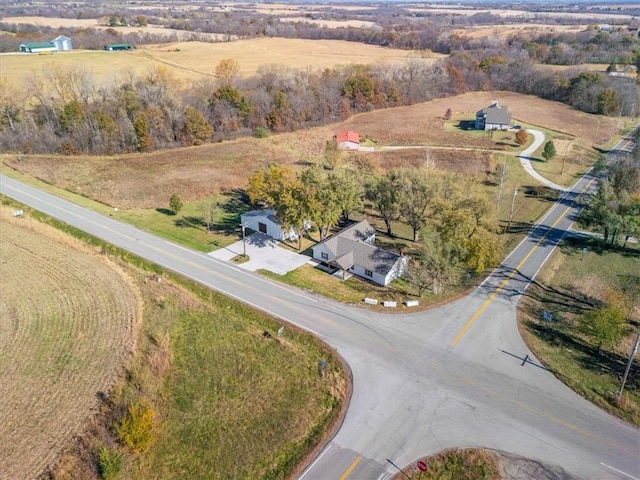 bird's eye view with a rural view