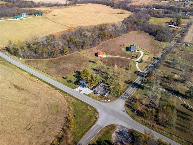 aerial view with a rural view