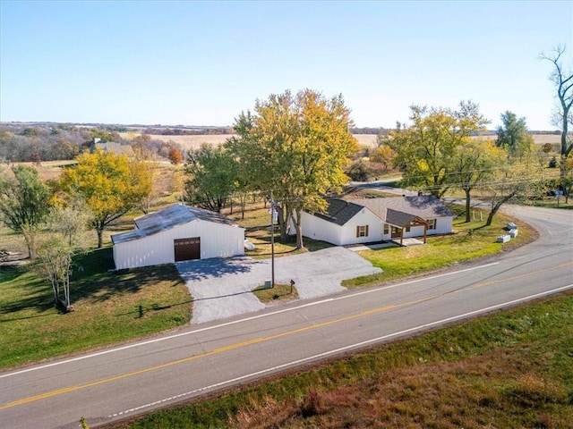 bird's eye view featuring a rural view