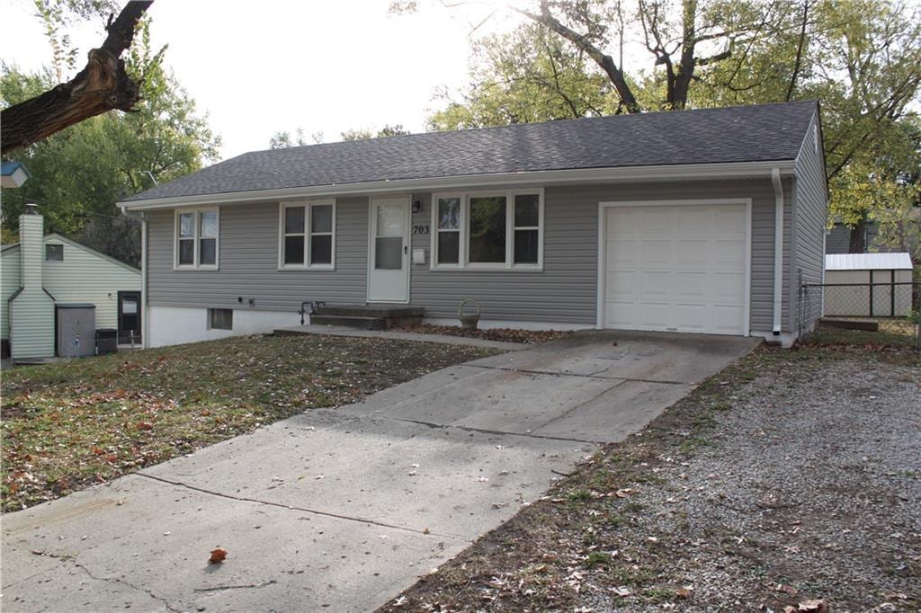 ranch-style house with a garage