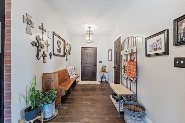 entrance foyer featuring dark hardwood / wood-style flooring