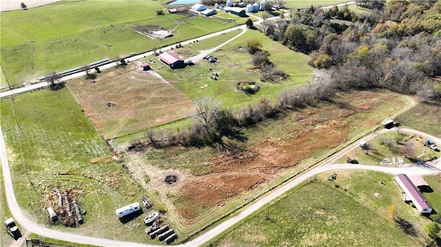 aerial view with a rural view