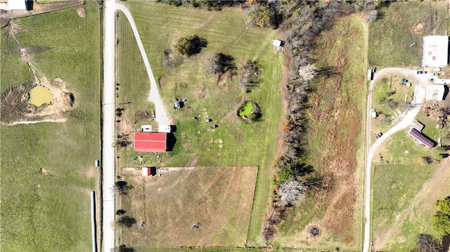 bird's eye view featuring a rural view